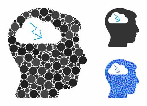 Brainstorming Mosaic Icon of Spheric Items Illustrazione stock