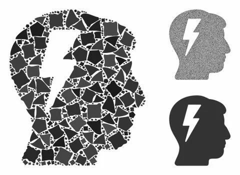 Brainstorming Mosaic Icon of Tuberous Elements 스톡 일러스트