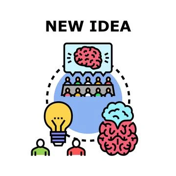 Brainstorming new ideas and creative thinking process 스톡 일러스트