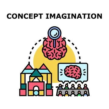 Brainstorming new ideas and developing creative concepts 库存插图