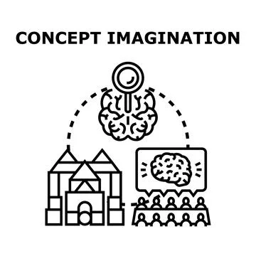 Brainstorming new ideas and developing creative concepts 库存插图