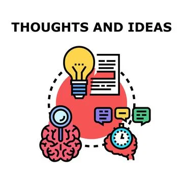 Brainstorming new ideas and developing creative concepts Stock Illustration