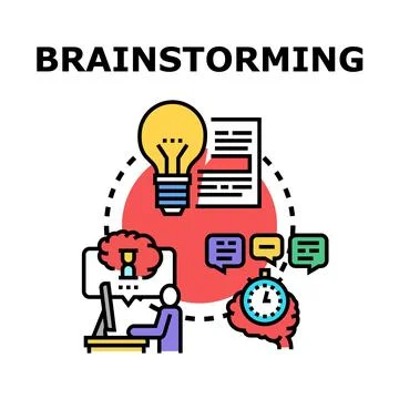 Brainstorming new ideas for problem solving and innovation 스톡 일러스트