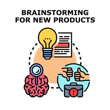 Brainstorming for new product development and evaluation process 스톡 일러스트