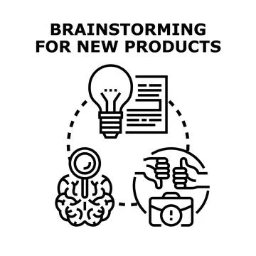 Brainstorming for new product development and evaluation process Illustrazione stock