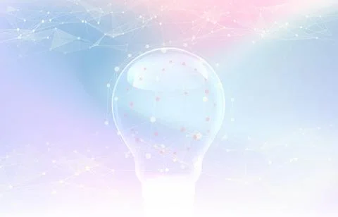 Brainstorming, planning creative concepts light bulb futuristic background Stock Illustration