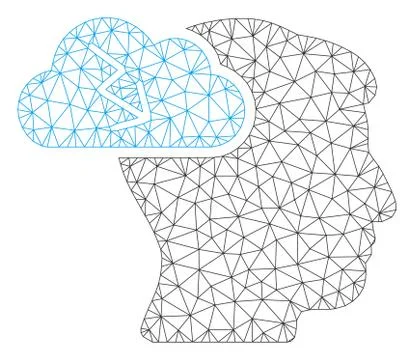 Brainstorming Polygonal Frame Vector Mesh Illustration Stock Illustration