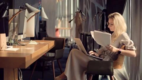 Brainstorming Problem Solution. Focused Worker Planning Graphic Project Stock Footage 163818876