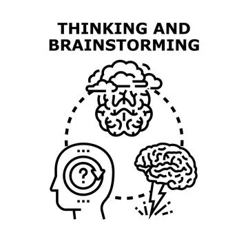 Brainstorming process and creative thinking development concept 스톡 일러스트
