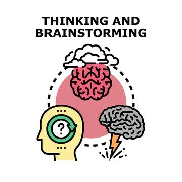 Brainstorming process and creative thinking development concept イラスト素材