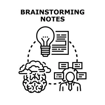 Brainstorming process generating creative business solutions 스톡 일러스트