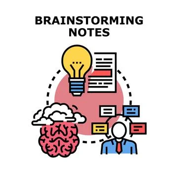 Brainstorming process generating creative business solutions イラスト素材
