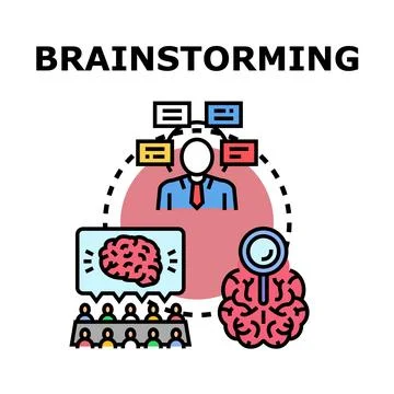 Brainstorming process generating creative ideas and solutions 스톡 일러스트