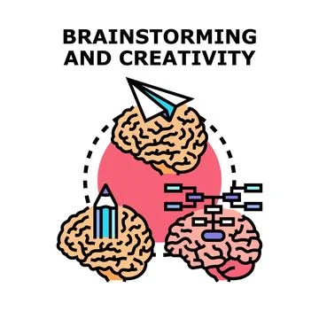 Brainstorming process generating new creative business ideas Stock Illustration