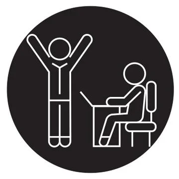 Brainstorming process in work team black vector concept icon. Brainstorming Illustrazione stock