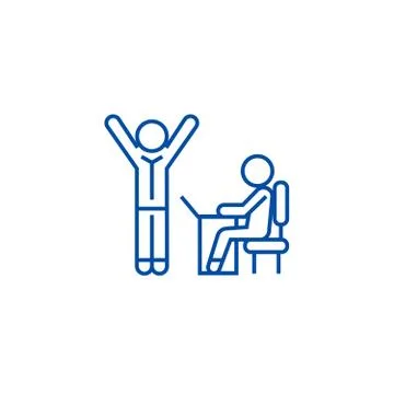 Brainstorming process in work team line icon concept. Brainstorming process in Stock Illustration