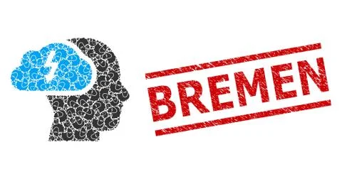 Brainstorming Recursion Composition of Brainstorming Items and Textured Bremen Stock Illustration