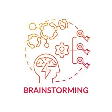Brainstorming red gradient concept icon Illustrazione stock
