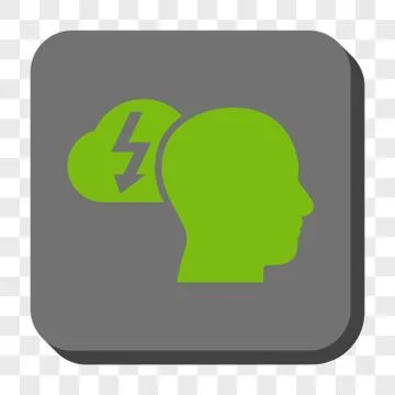 Brainstorming Rounded Square Button Stock Illustration