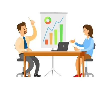 Brainstorming Seminar of Team, Office Workers 스톡 일러스트