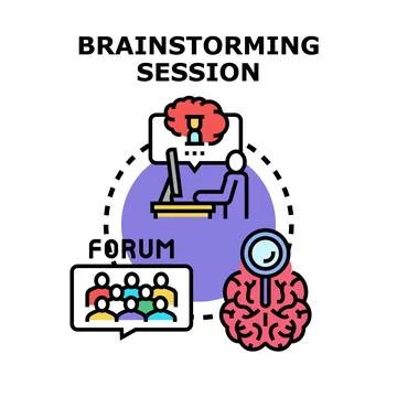 Brainstorming session generating innovative solutions and ideas 库存插图