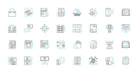 Brainstorming Session linear icons set. Creativity, Ideas, Collaboration Stockillustratie
