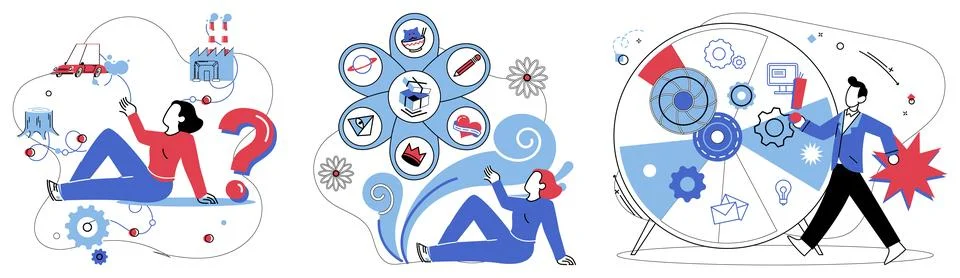 Brainstorming session. The mind is canvas, and brainstorming session paints it イラスト素材