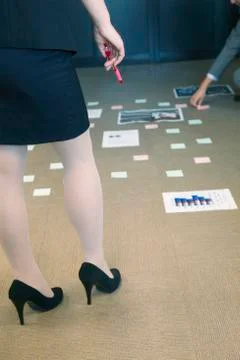 Brainstorming session on the office floor Stock Photos