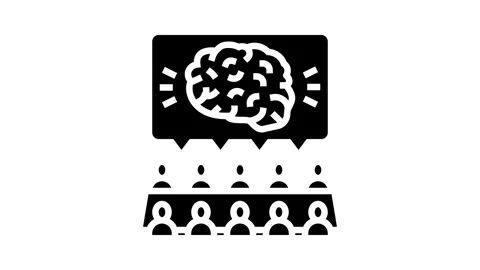 Brainstorming session research development glyph icon animation Stock Footage 326142087