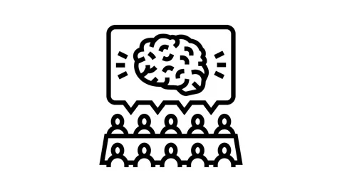 Brainstorming session research development line icon animation Stock Footage 326123161