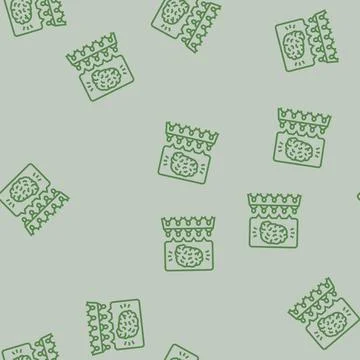 Brainstorming session research development line seamless pattern Illustrazione stock