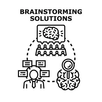 Brainstorming solutions for business development planning 스톡 일러스트