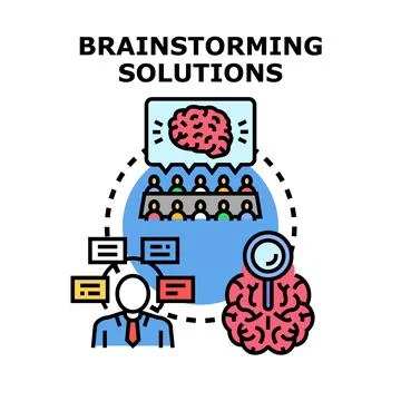 Brainstorming solutions for business development planning 库存插图