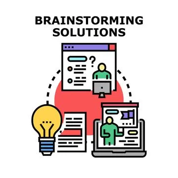 Brainstorming solutions for business problem solving process 스톡 일러스트