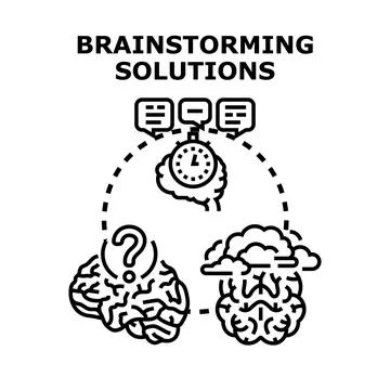 Brainstorming solutions for problem solving and creative ideas 스톡 일러스트