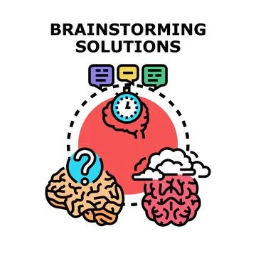 Brainstorming solutions for problem solving and creative ideas Stock Illustration