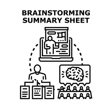 Brainstorming summary sheet concept for business ideas Stock Illustration