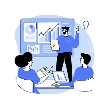 Brainstorming with a team isolated cartoon vector illustrations. Stock Illustration
