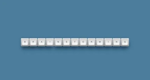 Brainstorming text on a 3d keyboard button with shadow concept series Иллюстрация