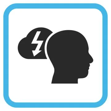 Brainstorming Vector Icon In a Frame Stock Illustration
