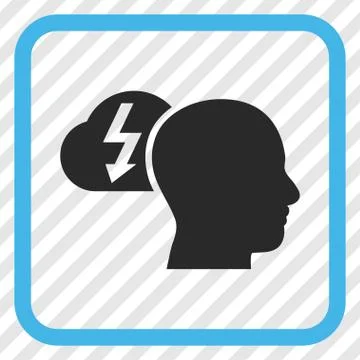 Brainstorming Vector Icon In a Frame Stock Illustration