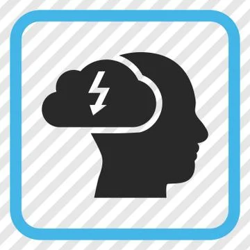Brainstorming Vector Icon In a Frame Stock Illustration