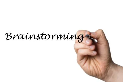Brainstorming written by a hand Stock Photos