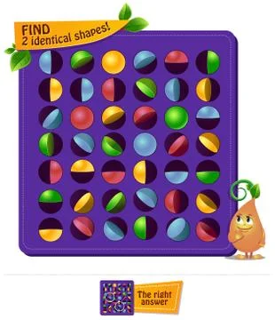 Brainteaser find  identical circle Stock Illustration