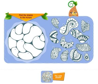 Brainteaser find the shapes Stock Illustration