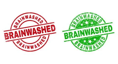 BRAINWASHED Round Seals with Corroded Surface Stock Illustration