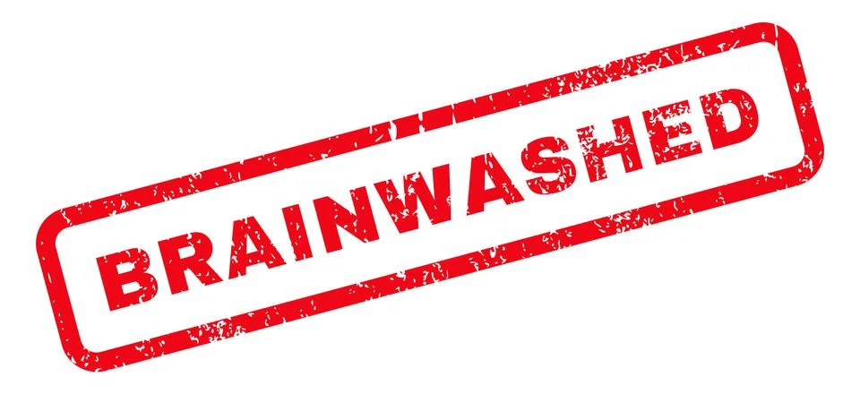 Brainwashed Text Rubber Stamp Stock Illustration