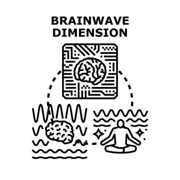 Brainwave activities exploring mind dimensions and consciousness Stock Illustration
