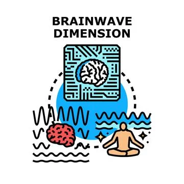 Brainwave activities exploring mind dimensions and consciousness Stock Illustration