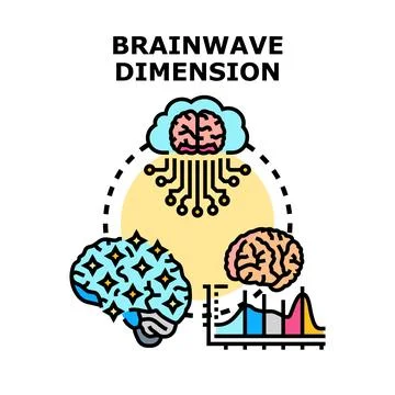 Brainwave analysis dimension concept vector illustration Illustrazione stock